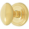 Emtek Egg Brass Door Knob in Polished Brass with Regular rosette