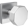 Emtek Octagon Modern Door Knob in Satin Nickel with Square rosette
