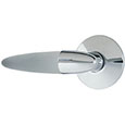 Emtek Electra Frost Brass Door Handle in Polished Chrome with Modern rosette
