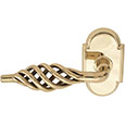 Emtek Lafayette Brass Door Handle in Polished Brass with Style #8 rosette