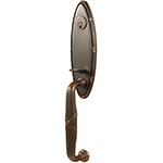 Emtek Oval Ribbon & Reed Entry Door Handle Set in Oil Rubbed Bronze