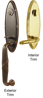 Emtek Oval Ribbon & Reed Brass Entry Door Handle