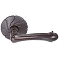 Emtek Art Nouveau Bronze Door Handle in Deep Burgundy with Style #17 rosette