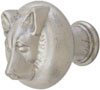 Emtek German Shepherd Brass Cabinet Knob in Satin Nickel