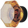 Emtek Old Town Amber Crystal Cabinet Knob in Oil Rubbed Bronze