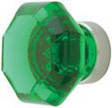 Emtek Old Town Emerald Crystal Cabinet Knob in Satin Nickel