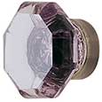 Emtek Old Town Violet Crystal Cabinet Knob in Polished Brass