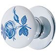 Emtek Bedford Porcelain Cabinet Knob in Polished Chrome