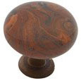 Emtek Madison Brown Swirl Porcelain Cabinet Knob in Rust