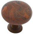 Emtek Madison Brown Swirl Porcelain Cabinet Knob in Rust