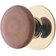 Emtek Stoneware Porcelain Cabinet Knob in Polished Brass