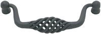 Emtek Lafayette Wrought Steel Drop-Drawer Pull in Flat Black