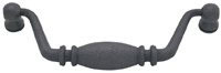 Emtek Normandy Wrought Steel Drop-Drawer Pull in Flat Black