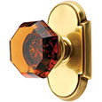 Emtek Old Town Amber Crystal Door Knob in French Antique with Style #8 rosette