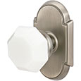 Emtek Old Town Milk Crystal Door Knob in Pewter with Style #8 rosette