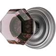 Emtek Old Town Violet Crystal Door Knob in Polished Brass with Rope rosette