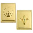 Emtek Rectangular Brass Deadbolt Door Lock in PVD
