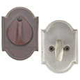 Emtek Style #1 Bronze Deadbolt Door Lock in Silver Patina and Deep Burgundy