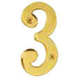 Emtek 6-inch Brass "3" Address Number in PVD