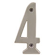 Emtek 4-inch Brass "4" Address Number in Satin Nickel