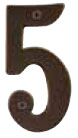 Emtek Brass 6" "5" Address Number in Oil Rubbed Bronze
