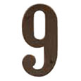 Emtek 4-inch Brass "9" Address Number in Oil Rubbed Bronze