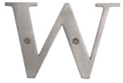 Emtek Brass 6" Direction "W" House Letter in Satin Nickel