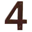 Emtek 4-inch Bronze "4" Address Number in Deep Burgundy