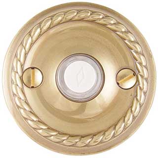 Emtek Rope Style Brass Door Bell in Polished Brass