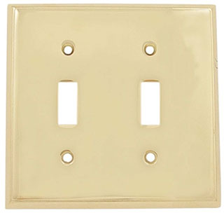 Emtek Colonial 2-Toggle Brass Switchplate in PVD