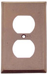 Emtek Lost Wax 1-Duplex Bronze Outlet Plate in Deep Burgundy