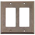 Emtek Lost Wax 2-Rocker Bronze Switch Plate in Medium Bronze