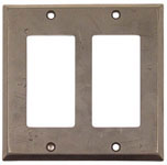 Emtek Lost Wax 2-Rocker Bronze Switchplate in Medium Bronze