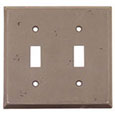 Emtek Lost Wax 2-Toggle Bronze Switch Plate in Medium Bronze