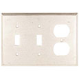 Emtek Lost Wax 2-Toggle/1-Duplex Bronze Switch Plate in Silver Patina