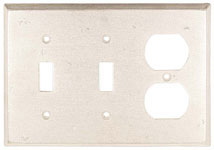 Emtek Lost Wax 2-Toggle/1-Duplex Bronze Switchplate in Silver Patina