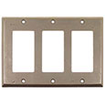 Emtek Lost Wax 3-Rocker Bronze Switch Plate in Medium Bronze