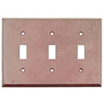 Emtek Lost Wax 3-Toggle Bronze Switch Plate in Deep Burgundy