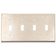 Emtek Lost Wax 4-Toggle Bronze Switch Plate in Silver Patina