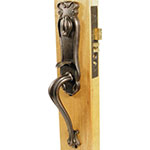 Emtek Art Nouveau Bronze Mortise Door Lock Set in Medium Bronze