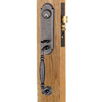Emtek Normandy Monolithic Mortise Door Lock Set in Satin Steel