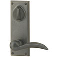 Emtek Keyed Rectangular 7" Bronze Door Handle Plate in Flat Black with Durango lever
