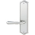 Emtek Rope 9-5/8" Brass Door Handle Plate in Satin Nickel with Turino lever