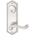 Emtek Keyed Rope 7-1/2" Brass Door Handle Plate in Satin Nickel with Rope lever