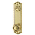 Emtek Keyed Rope 9-5/8" Brass Door Handle Plate in French Antique with Rope knob