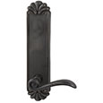 Emtek Style-#16 10-1/8" Bronze Door Handle Plate in Flat Black with Medici lever
