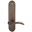 Emtek Trenton 10-3/4" Brass Door Handle Plate in Oil Rubbed Bronze with Elan lever