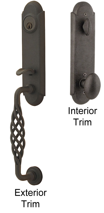 Door Lock Set Wrought Steel by Emtek Lafayette 8208 Right Hand Oil Rubbed Bronze 