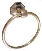 Emtek Tuscany Bronze Towel Ring in Silver Patina