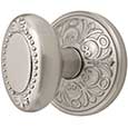 Emtek Beaded Egg Brass Door Knob in Satin Nickel with Lancaster rosette
